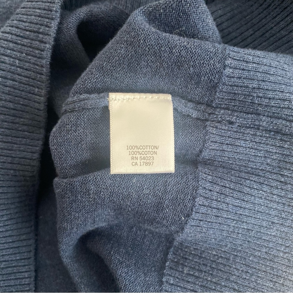 Peter Millar Navy Blue V Neck Sweater Cotton Golf Performance Holiday Work 2XL - Picture 7 of 10